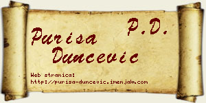 Puriša Dunčević vizit kartica